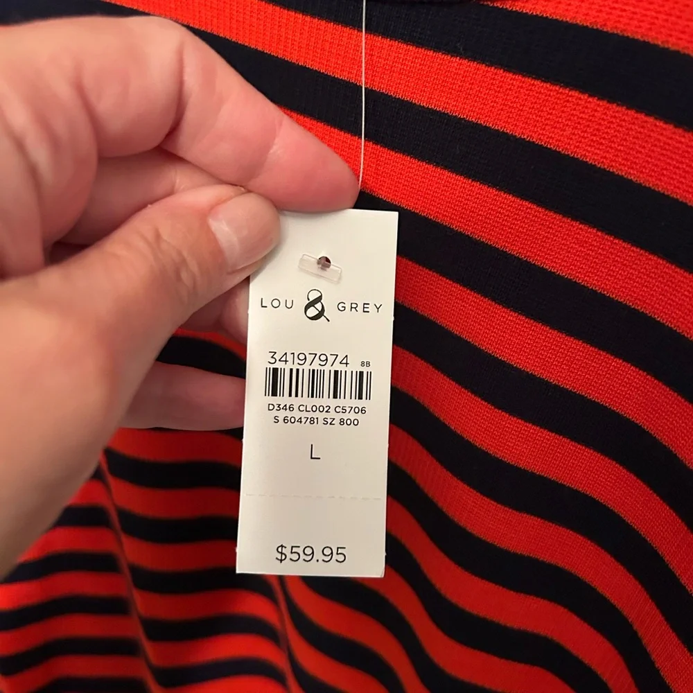 Poppy (red/orange) and Navy long sleeve top.🔝 - Picture 4 of 4